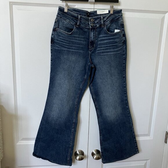 NWT Maurices Flared Jeans Womens 16 Blue Stretch High Rise - Picture 2 of 10